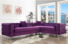 Load image into Gallery viewer, Adorn Homez Carmel L shape Sofa (6 Seater) - in Premium Suede Velvet Fabric