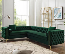 Load image into Gallery viewer, Adorn Homez Carmel L shape Sofa (6 Seater) - in Premium Suede Velvet Fabric