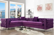 Load image into Gallery viewer, Adorn Homez Carmel L shape Sofa (6 Seater) - in Premium Suede Velvet Fabric