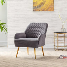 Load image into Gallery viewer, Adorn Homez Pedro Accent Chair in Velvet Fabric