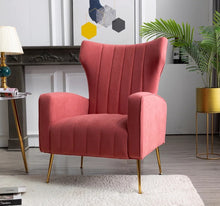 Load image into Gallery viewer, Adorn Homez Lucas Wing Chair in Premium Velvet Fabric