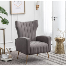 Load image into Gallery viewer, Adorn Homez Lucas Wing Chair in Premium Velvet Fabric