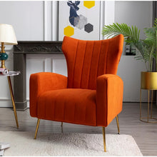 Load image into Gallery viewer, Adorn Homez Lucas Wing Chair in Premium Velvet Fabric