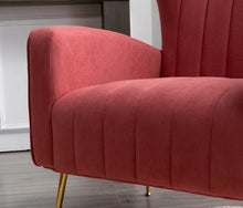 Load image into Gallery viewer, Adorn Homez Lucas Wing Chair in Premium Velvet Fabric