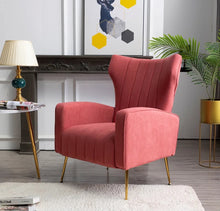 Load image into Gallery viewer, Adorn Homez Lucas Wing Chair in Premium Velvet Fabric