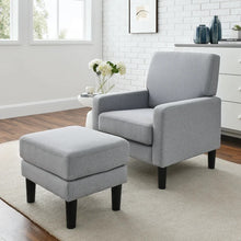 Load image into Gallery viewer, Adorn Homez Franco Accent Chair with Ottoman in Fabric