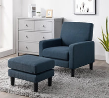 Load image into Gallery viewer, Adorn Homez Franco Accent Chair with Ottoman in Fabric