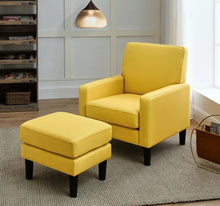 Load image into Gallery viewer, Adorn Homez Franco Accent Chair with Ottoman in Fabric
