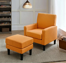Load image into Gallery viewer, Adorn Homez Franco Accent Chair with Ottoman in Fabric