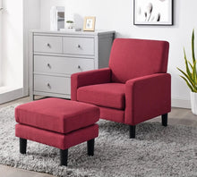 Load image into Gallery viewer, Adorn Homez Franco Accent Chair with Ottoman in Fabric