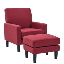 Load image into Gallery viewer, Adorn Homez Franco Accent Chair with Ottoman in Fabric
