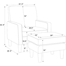 Load image into Gallery viewer, Adorn Homez Franco Accent Chair with Ottoman in Fabric