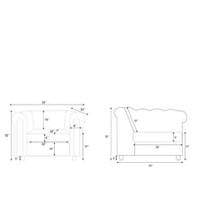 Load image into Gallery viewer, Adorn Homez Strathford Chesterfield Premium Sofa 1 Seater in Fabric