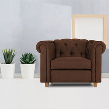 Load image into Gallery viewer, Adorn Homez Strathford Chesterfield Premium Sofa 1 Seater in Fabric