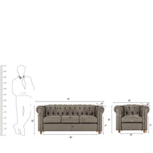 Load image into Gallery viewer, Adorn Homez Strathford Chesterfield Premium Sofa Set 3+1+1 in Fabric