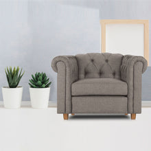 Load image into Gallery viewer, Adorn Homez Strathford Chesterfield Premium Sofa 1 Seater in Fabric