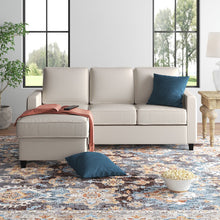 Load image into Gallery viewer, Adorn Homez Riga 3 Seater Sofa + Ottoman in Linen Fabric