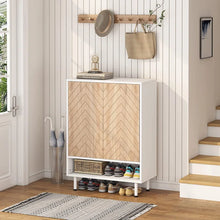 Load image into Gallery viewer, Adorn Homez Marlo Shoe rack with Rattan/cane mesh .
