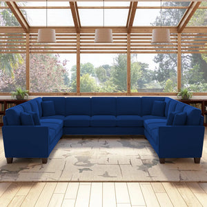 Adorn Homez Riley C shape Corner Sofa 11  Seater in Velvet Fabric