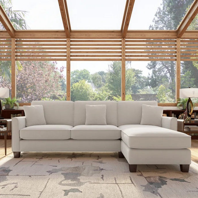 Adorn Homez Riley L Shape 5 Seater Sofa in Velvet Fabric