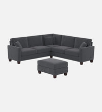 Load image into Gallery viewer, Adorn Homez Riley L shape Sofa 5 Seater with Ottoman  in Velvet Fabric
