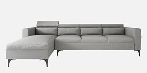 Adorn Homez - Gemini Fabric 5 Seater  Sectional Sofa L shape  with Adjustable Headrest