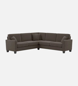 Adorn Homez Riley L shape Sofa 5 Seater with Ottoman  in Velvet Fabric