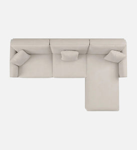 Adorn Homez Riley L Shape 5 Seater Sofa in Velvet Fabric