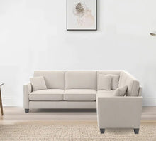 Load image into Gallery viewer, Adorn Homez Riley L Shape Corner Sofa 5 Seater in Velvet Fabric
