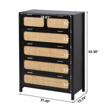 Load image into Gallery viewer, Adorn Home Cambrey Chest of Drawer with Rattan/Cane Mesh
