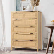 Load image into Gallery viewer, Adorn Home Cambrey  Chest of  Drawer with Rattan Cane Work
