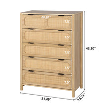 Load image into Gallery viewer, Adorn Home Cambrey Chest of Drawer with Rattan/Cane Mesh
