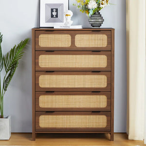 Adorn Home Cambrey  Chest of  Drawer with Rattan Cane Work