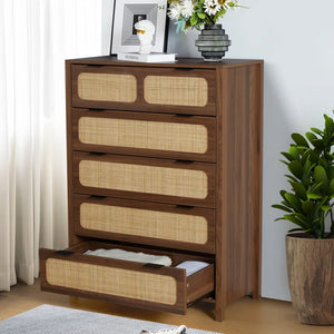 Adorn Home Cambrey  Chest of  Drawer with Rattan Cane Work