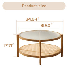 Load image into Gallery viewer, Adorn Home Solid Wood Kingston Center Table with Rattan/Cane Mesh
