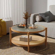 Load image into Gallery viewer, Adorn Home Solid Wood Kingston Center Table with Rattan/Cane Mesh
