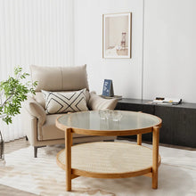 Load image into Gallery viewer, Adorn Home Solid Wood Kingston Center Table with Rattan/Cane Mesh
