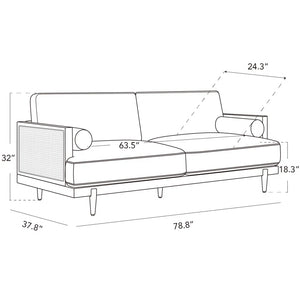 Adorn Homez Jensen  3 Seater Sofa in Premium Velvet Fabric