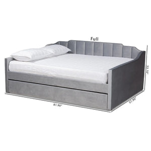 Adorn Homez Vintage Trundle Daybed Without Storage in Velvet