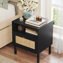 Load image into Gallery viewer, Adorn Homez Zuru Bed Side Table with Rattan/Cane Mesh
