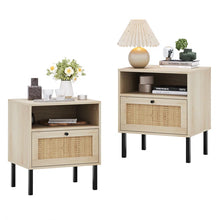 Load image into Gallery viewer, Adorn Homez Zuru Bed Side Table with Rattan/Cane Mesh
