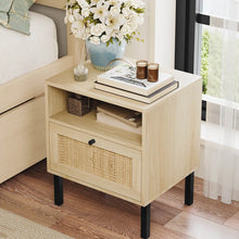 Load image into Gallery viewer, Adorn Homez Zuru Bed Side Table with Rattan/Cane Mesh
