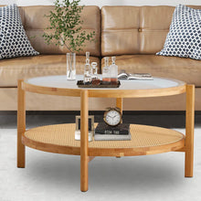 Load image into Gallery viewer, Adorn Home Solid Wood Kingston Center Table with Rattan/Cane Mesh
