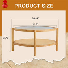 Load image into Gallery viewer, Adorn Home Solid Wood Kingston Center Table with Rattan/Cane Mesh
