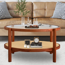 Load image into Gallery viewer, Adorn Home Solid Wood Kingston Center Table with Rattan/Cane Mesh
