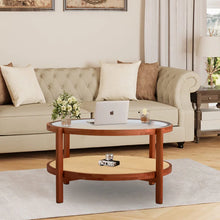 Load image into Gallery viewer, Adorn Home Solid Wood Kingston Center Table with Rattan/Cane Mesh
