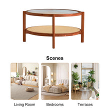 Load image into Gallery viewer, Adorn Home Solid Wood Kingston Center Table with Rattan/Cane Mesh
