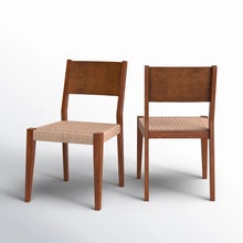 Load image into Gallery viewer, Adorn Homez Lily Teakwood Dining Chair with Rope Seats Handwoven
