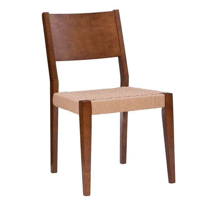 Adorn Homez Lily Teakwood Dining Chair with Rope Seats Handwoven