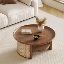Load image into Gallery viewer, Adorn Home Solid Wood Orwell Round Coffee table wtih Rattan/Cane Mesh
